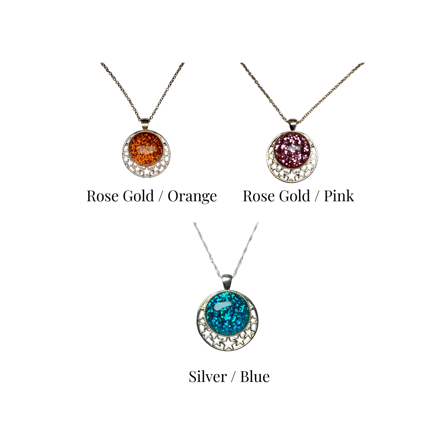 Sparkle & Shine Glitter Star Pendant Necklace, Handmade Statement Piece