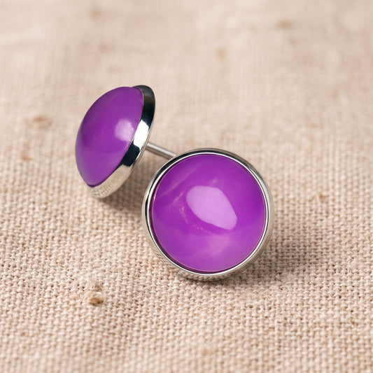 Purple Pop Stud Earrings, Handmade Everyday Colour Studs