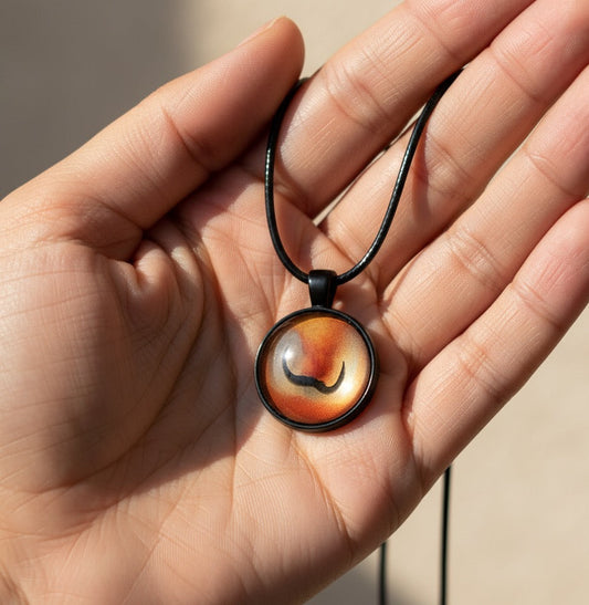 Earthy Marble Twirl Necklace, Handmade Stone-Look Pendant