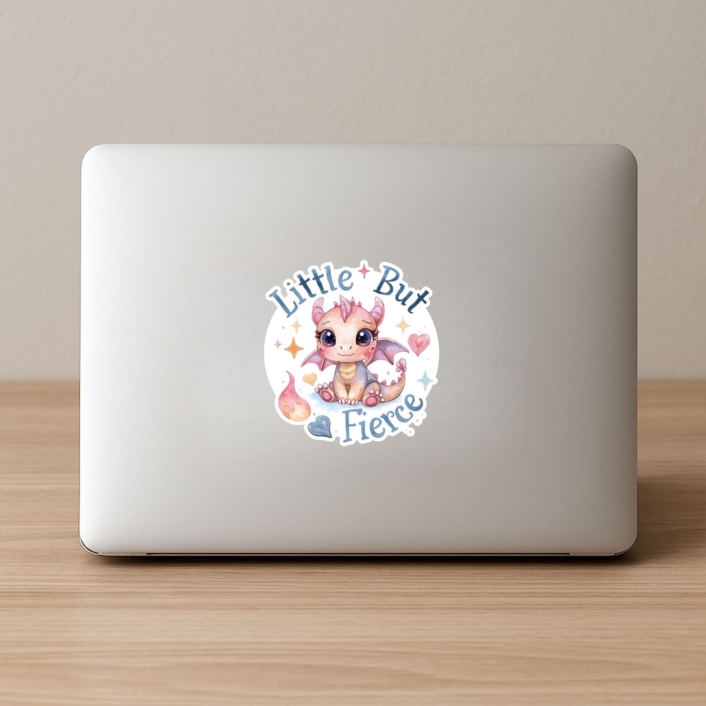Little But Fierce Dragon | Fantasy | White Vinyl | Die-Cut Sticker