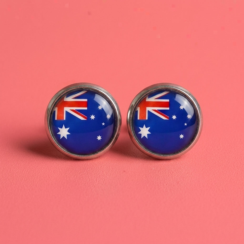 Australian Flag Stud Earrings | Aussie Pride Studs | Stainless Steel