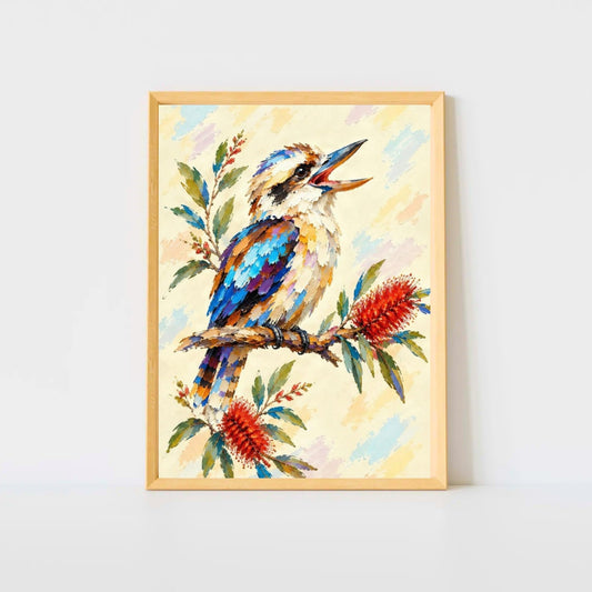 Kookaburra Painted Australian Animal Fine Art Poster