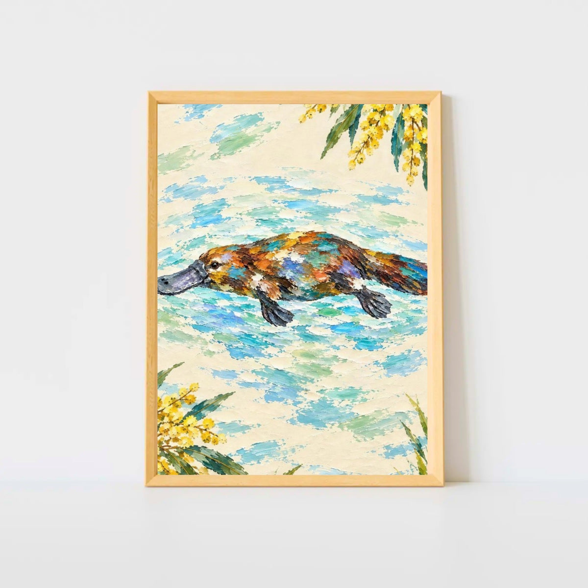 Platypus Painted Australian Animal Fine Art Poster