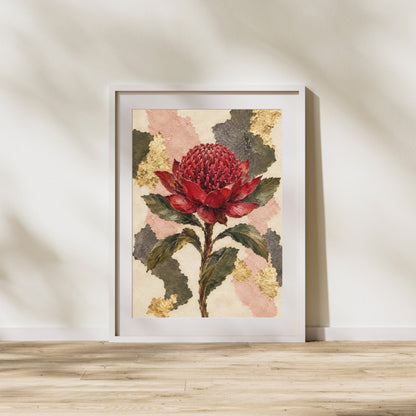 Waratah Australian Native Flower Fine Art Poster