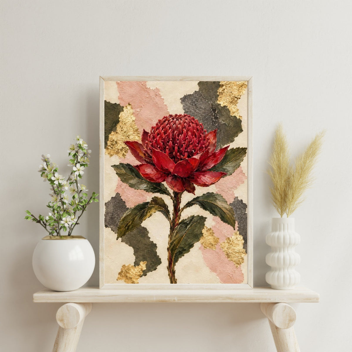 Waratah Australian Native Flower Fine Art Poster
