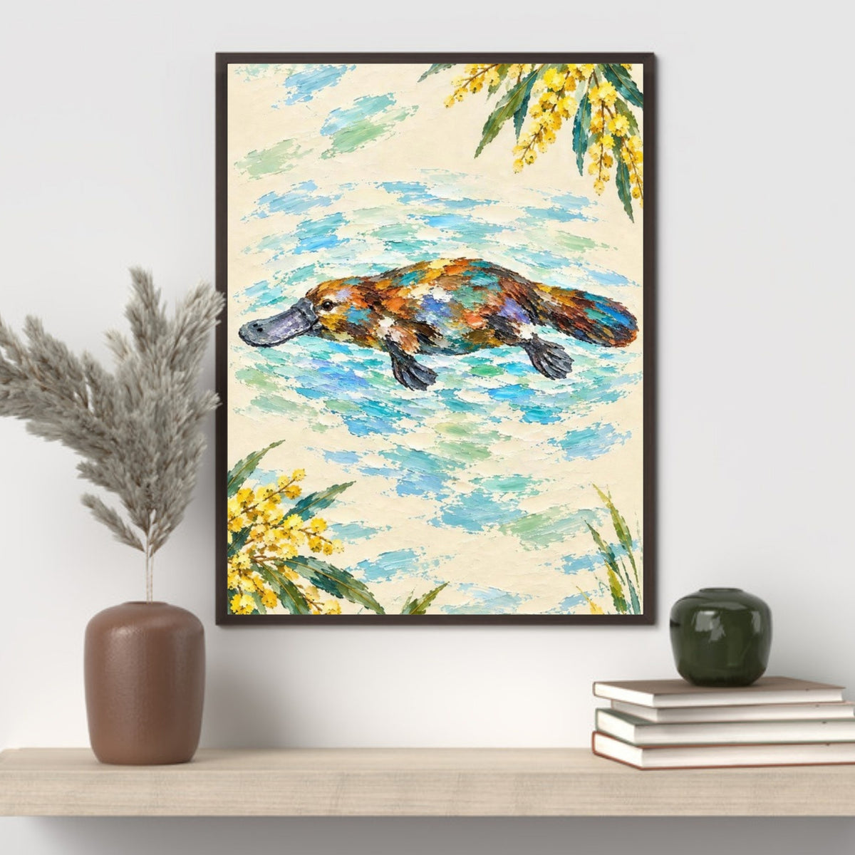Platypus Painted Australian Animal Fine Art Poster