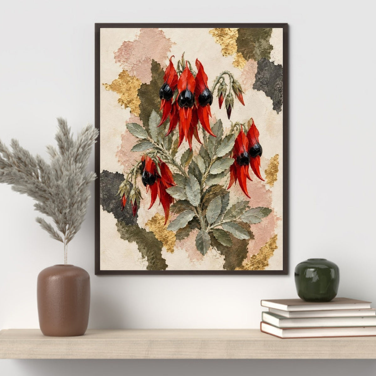 Sturt's Desert Pea Australian Native Flower Fine Art Poster