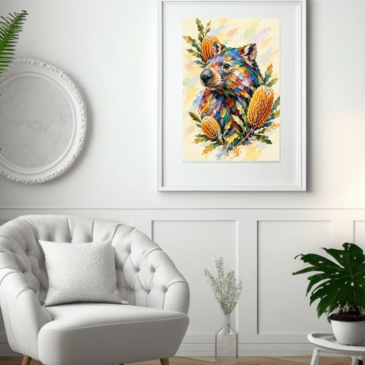 Wombat Painted Australian Animal Fine Art Poster