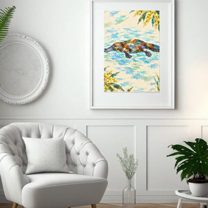 Platypus Painted Australian Animal Fine Art Poster