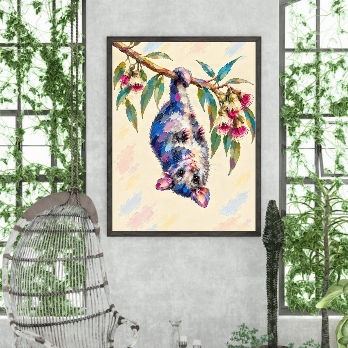 Possum Painted Australian Animal Fine Art Poster