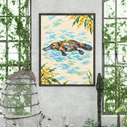 Platypus Painted Australian Animal Fine Art Poster