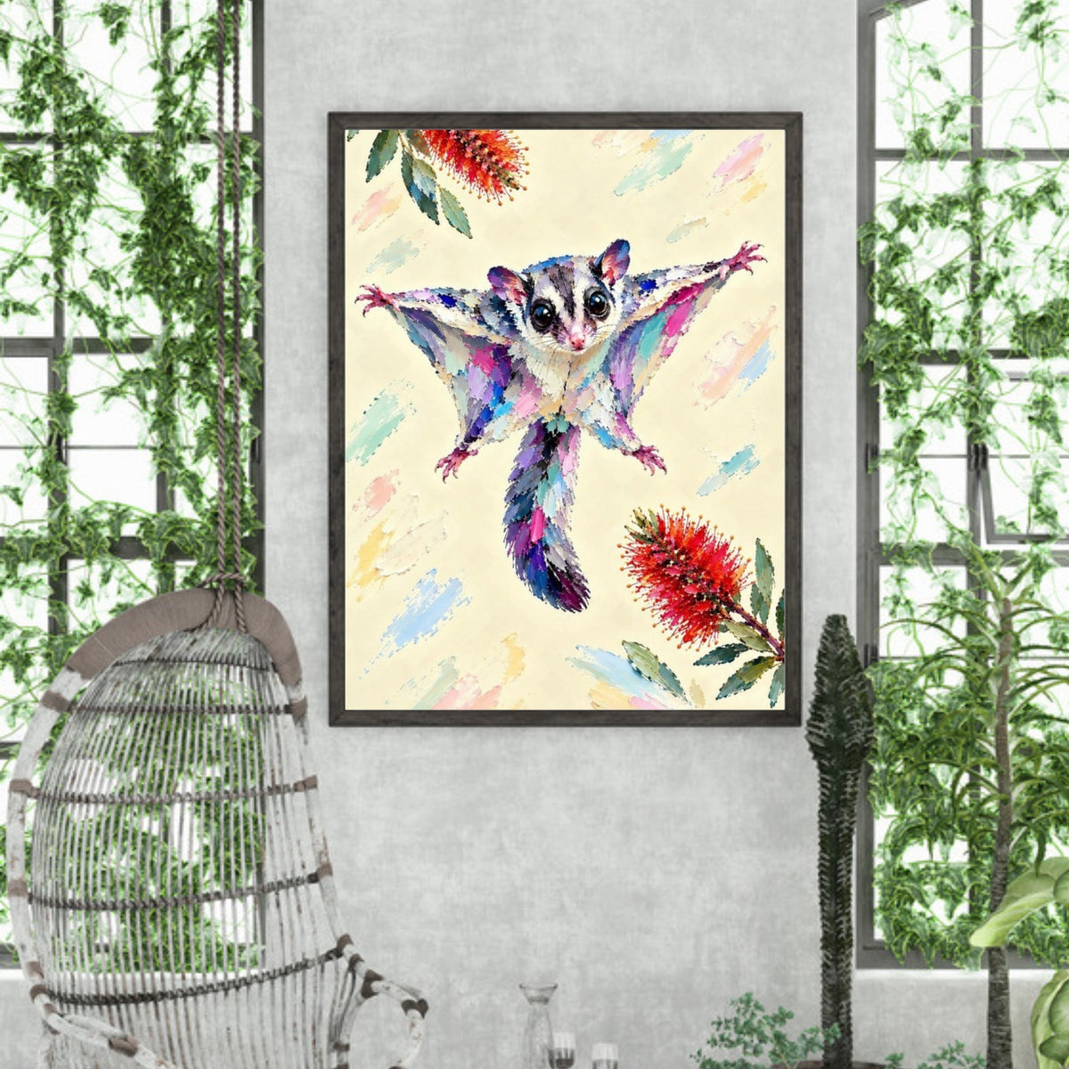 Sugar Glider Painted Australian Animal Fine Art Poster