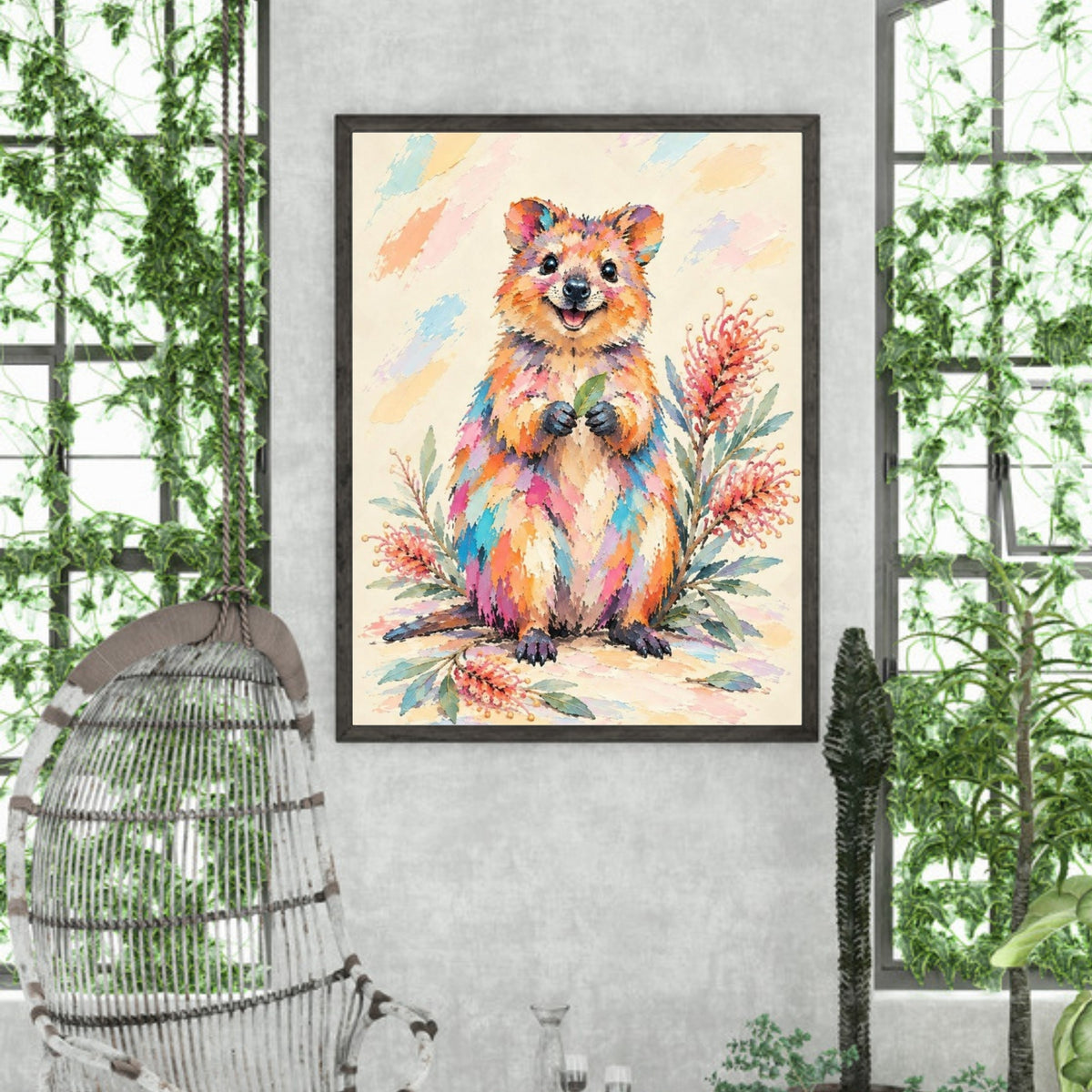 Quokka Painted Australian Animal Fine Art Poster