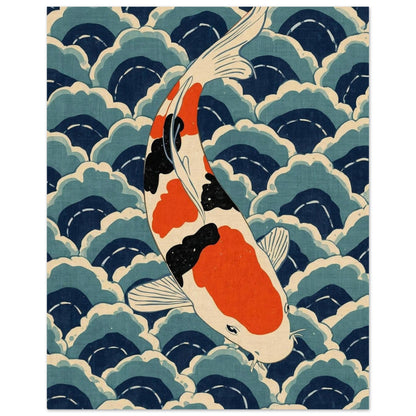 Koi Wave Japanese Art Wall Poster 20x25 cm 8x10″