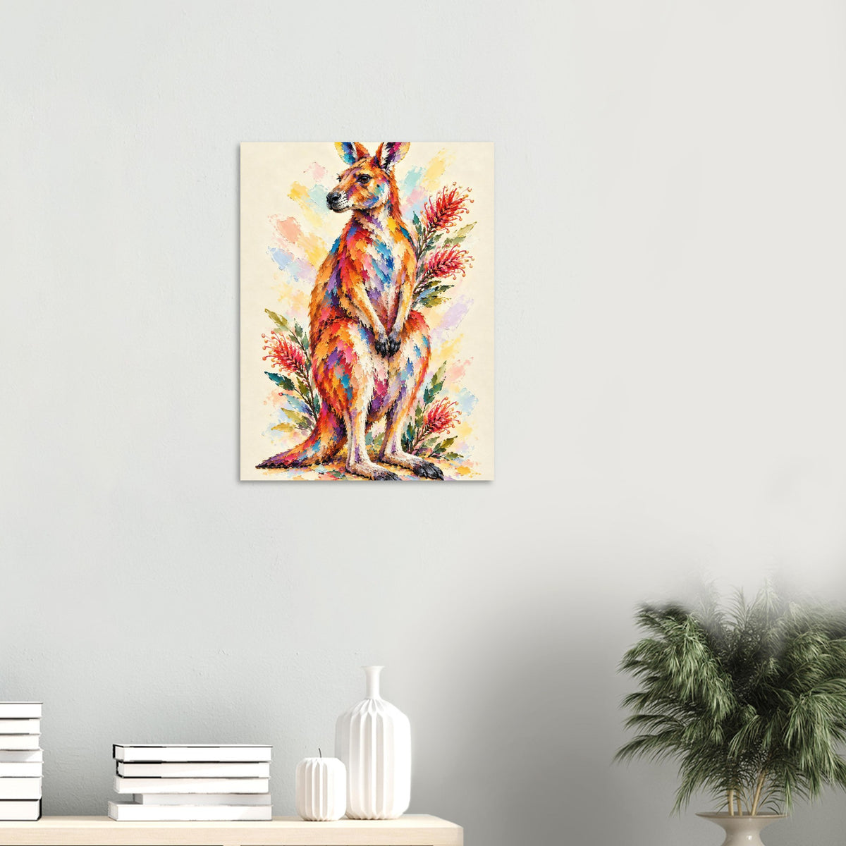 Kangaroo Painted Australian Animal Fine Art Poster