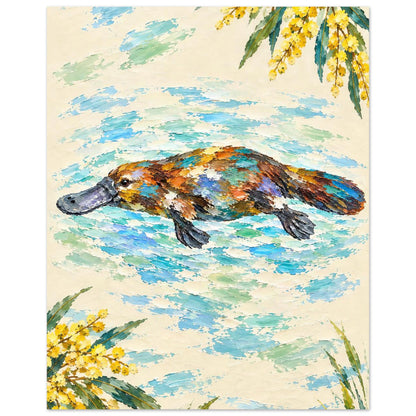 Platypus Painted Australian Animal Fine Art Poster 40x50 cm 16x20″