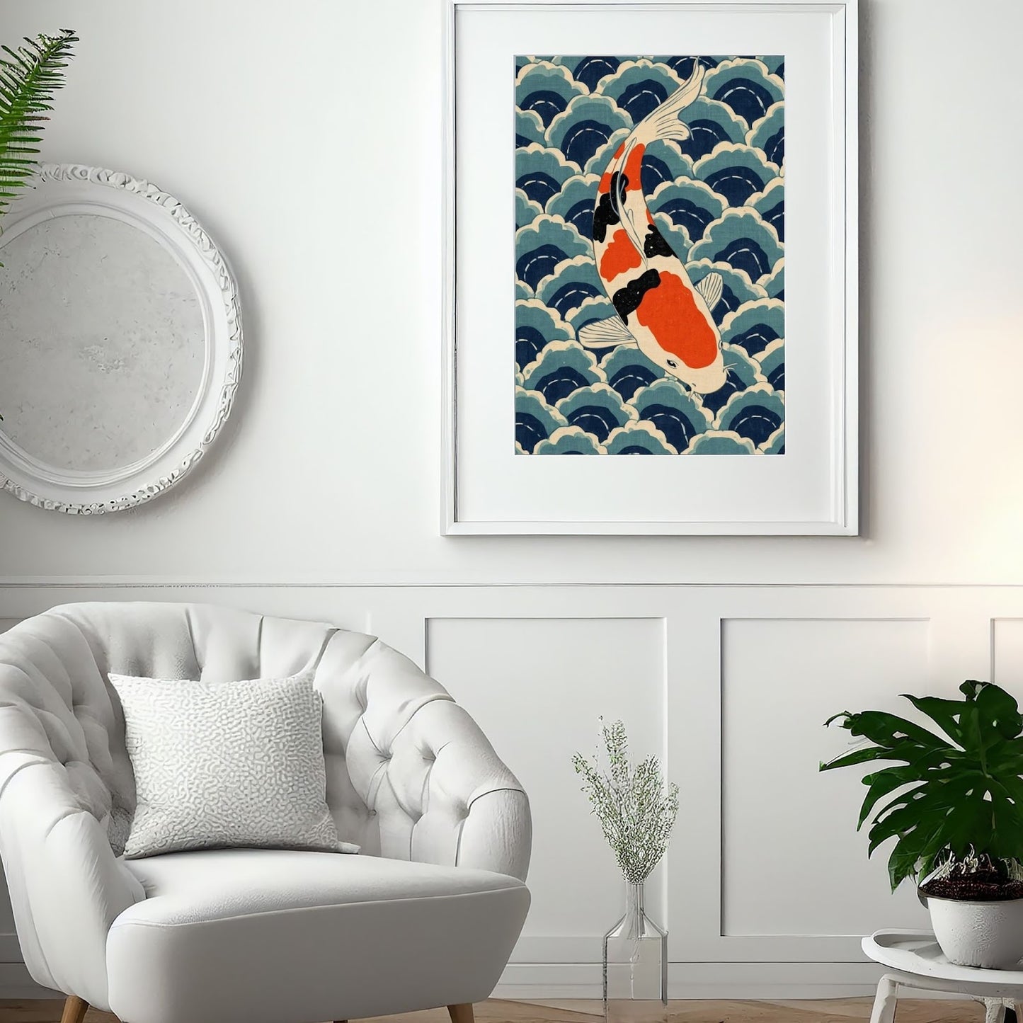 Koi Wave Japanese Art Wall Poster