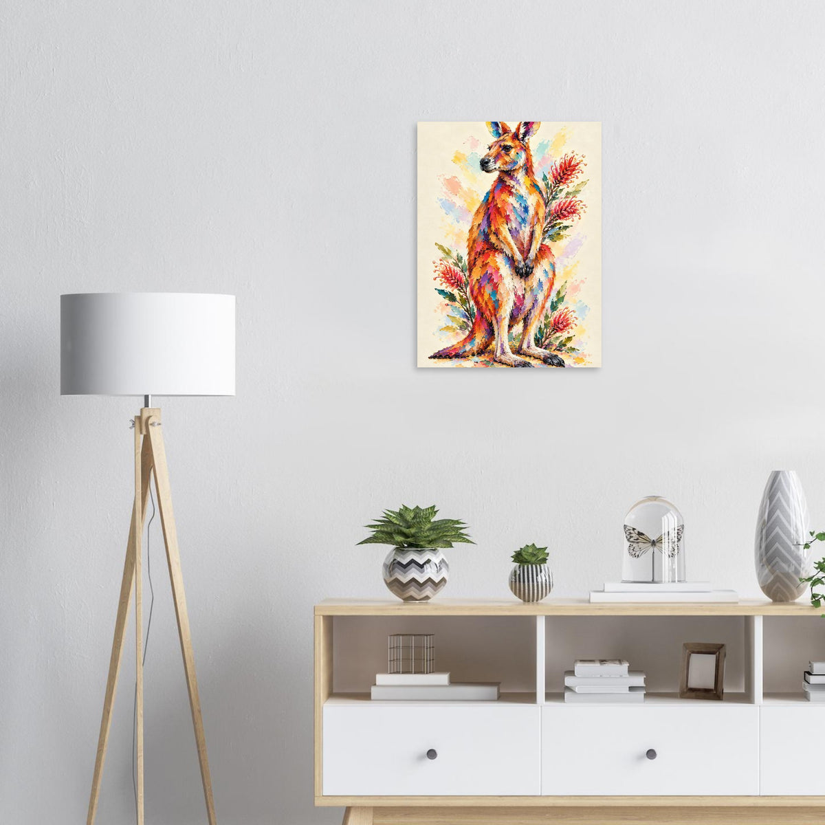 Kangaroo Painted Australian Animal Fine Art Poster
