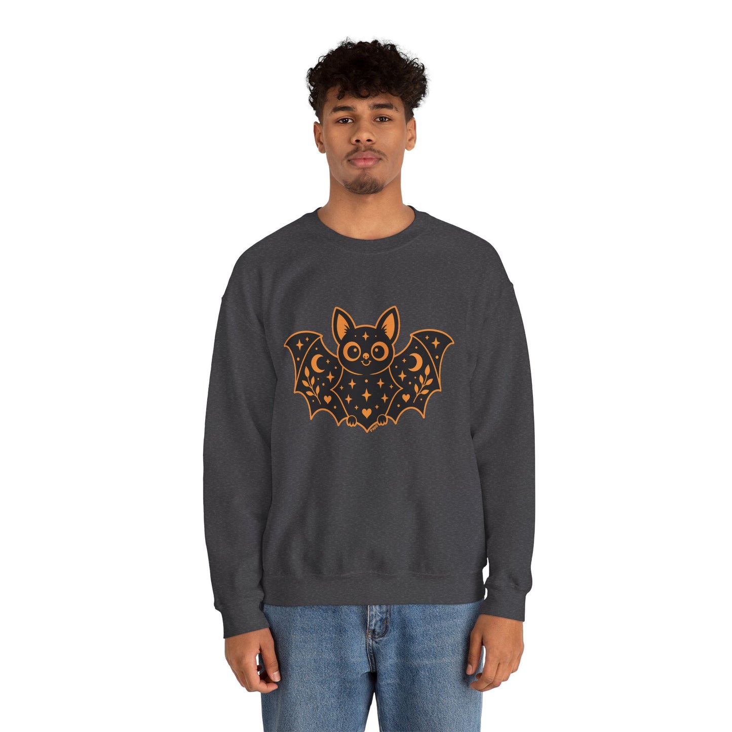 Moonlit Magic — Cute Purple Bat Halloween Crewneck Sweatshirt