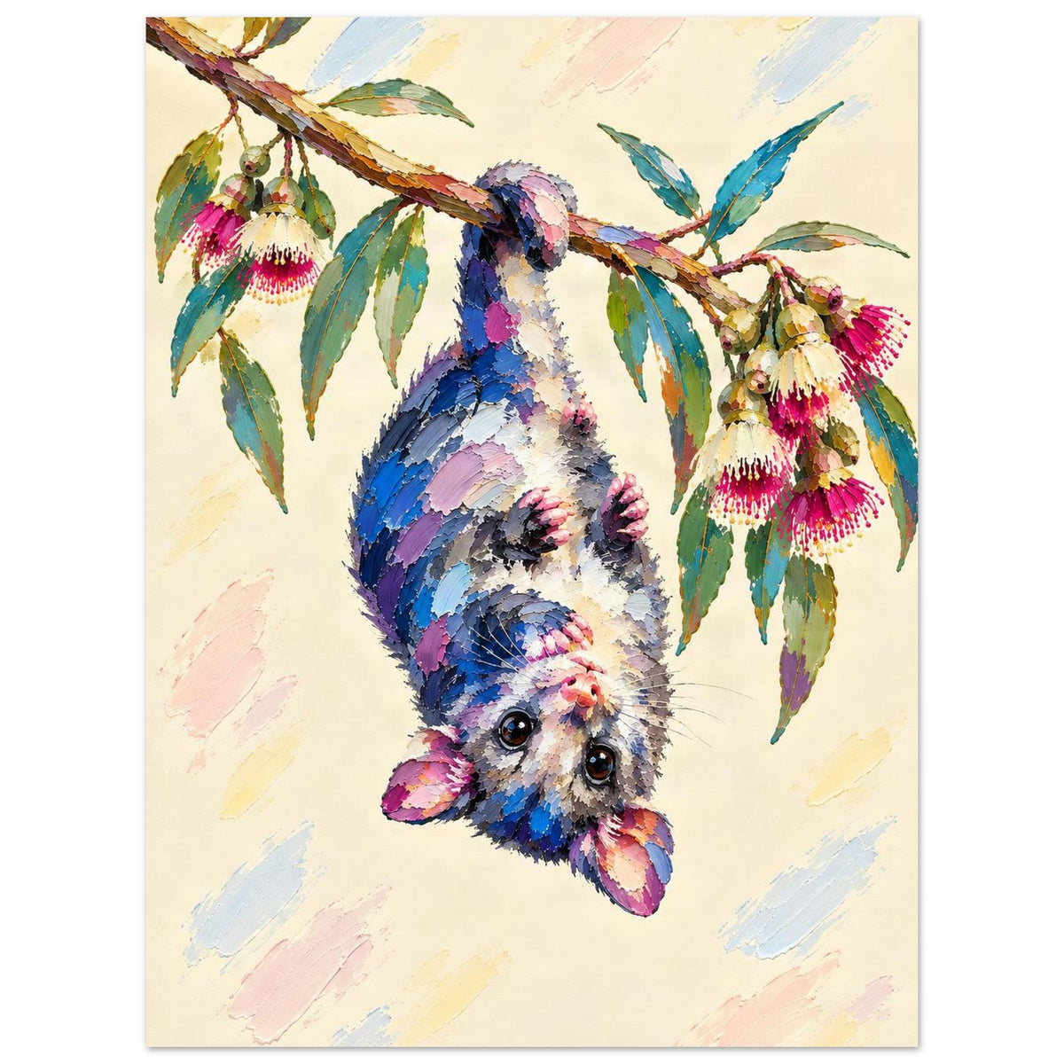 Possum Painted Australian Animal Fine Art Poster 45x60 cm 18x24″