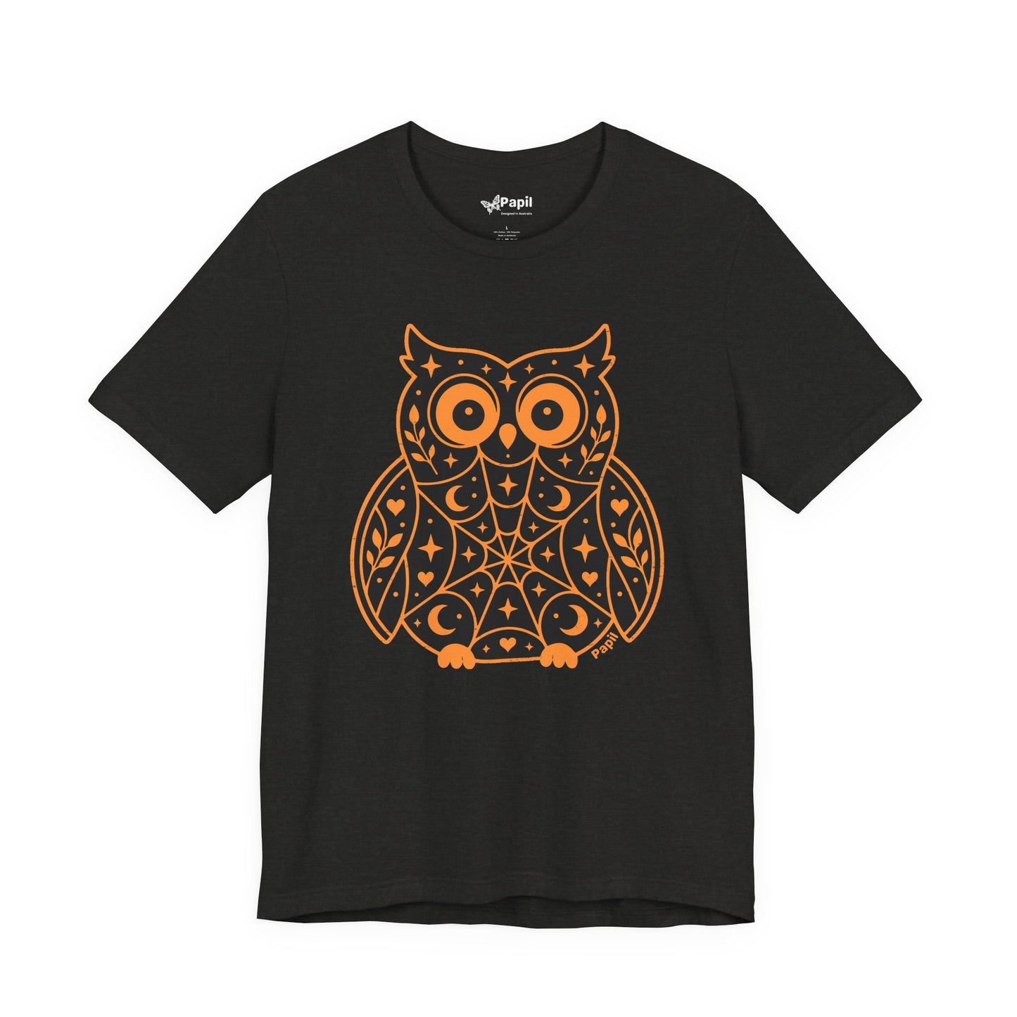 Enchanted Owl Halloween Tee, Whimsical Woodland Graphic (Green)