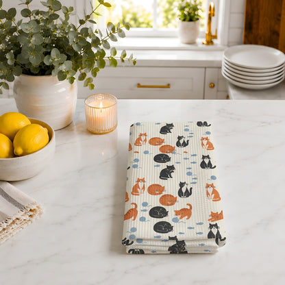 Cats & Yarn Tea Towel | Quick-Dry Microfibre Kitchen Towel