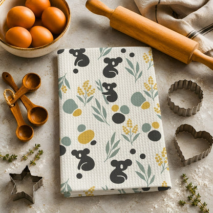 Koala & Wattle Tea Towel | Quick-Dry Microfibre Kitchen Towel