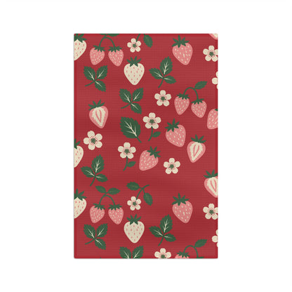 Strawberry Patch Tea Towel | Quick-Dry Microfibre Kitchen Towel 16'' × 25''