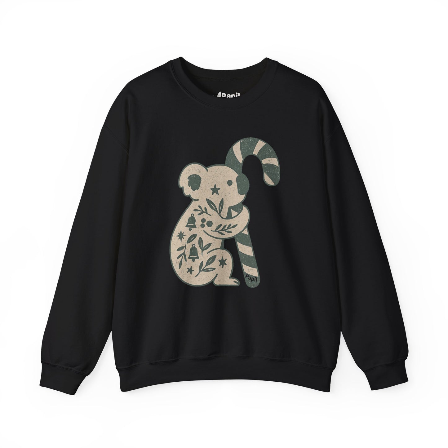 G'day Koala Christmas Sweatshirt, Cosy Botanical Unisex Jumper for the Aussie Holidays Black