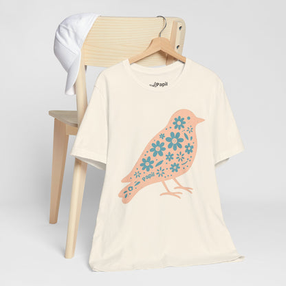 Little Bird, Big Charm — Floral Spring Bird Unisex Graphic Tee