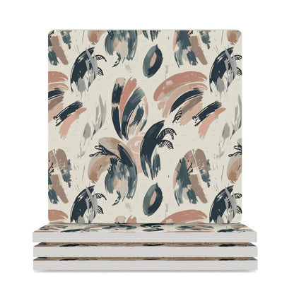 Earthbound Brush Abstract Coasters — US-Made, Set of 4