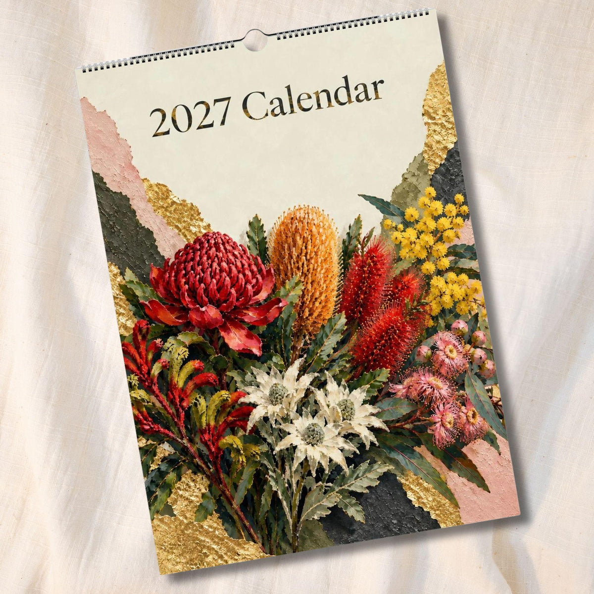 Australian Native Flowers 2027 Wall Calendar | A3 UK Edition Fine Art Botanical Wildflower Calendar