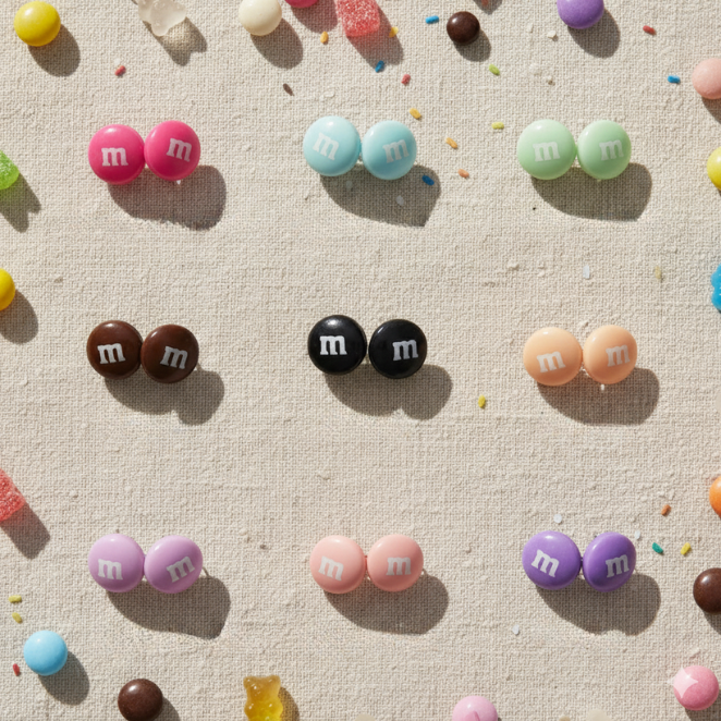 Colourful Round Lolly-Look Stud Earrings | Handmade | 14mm