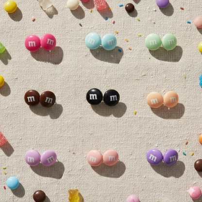 Colourful Round Lolly-Look Stud Earrings | Handmade | 14mm