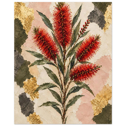 Bottlebrush Australian Native Flower Fine Art Poster 20x25 cm 8x10″