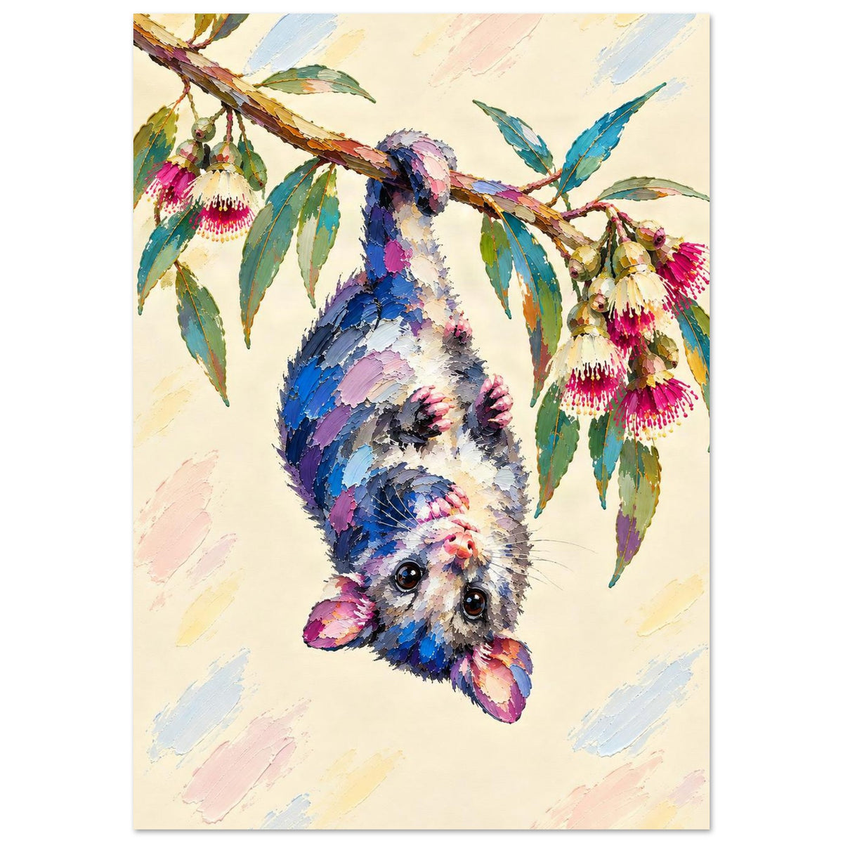 Possum Painted Australian Animal Fine Art Poster A1 (59.4 x 84.1 cm)