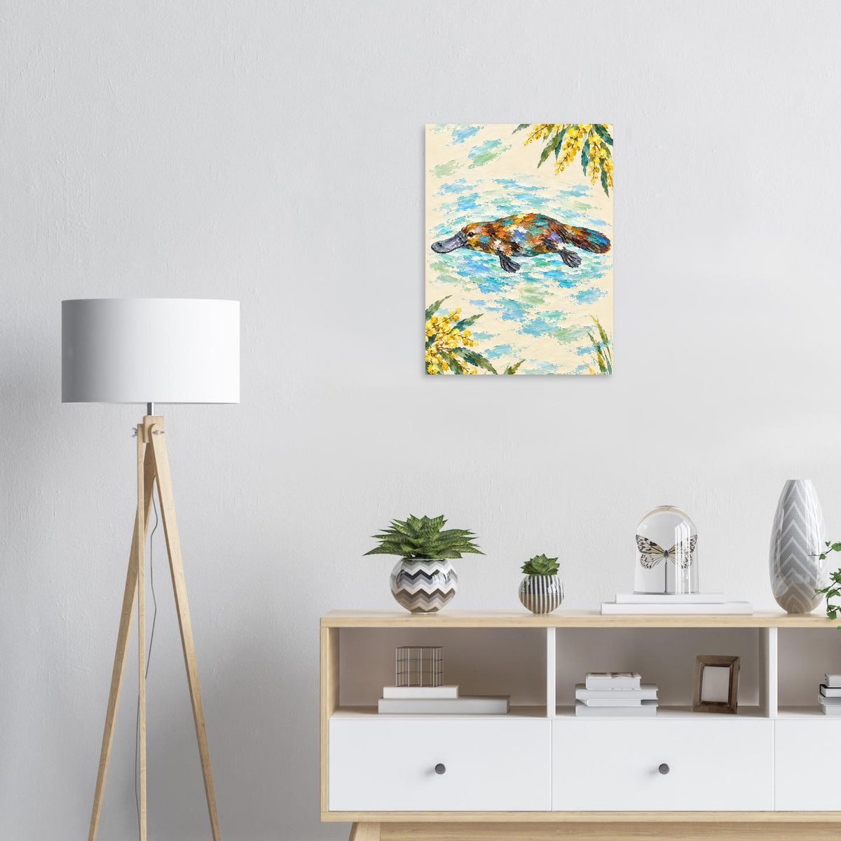 Platypus Painted Australian Animal Fine Art Poster