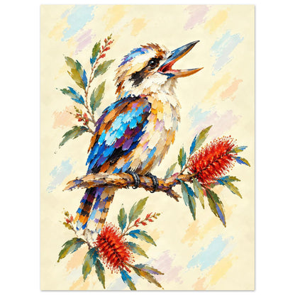 Kookaburra Painted Australian Animal Fine Art Poster 45x60 cm 18x24″