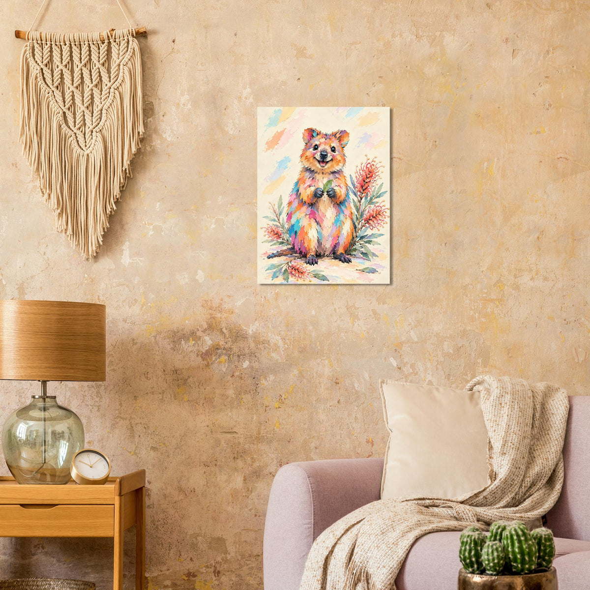 Quokka Painted Australian Animal Fine Art Poster