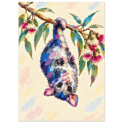 Possum Painted Australian Animal Fine Art Poster 13x18 cm 5x7″