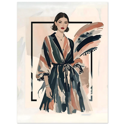 Kimono Chic Fashion Illustration Wall Art Poster 75x100 cm 30x40″