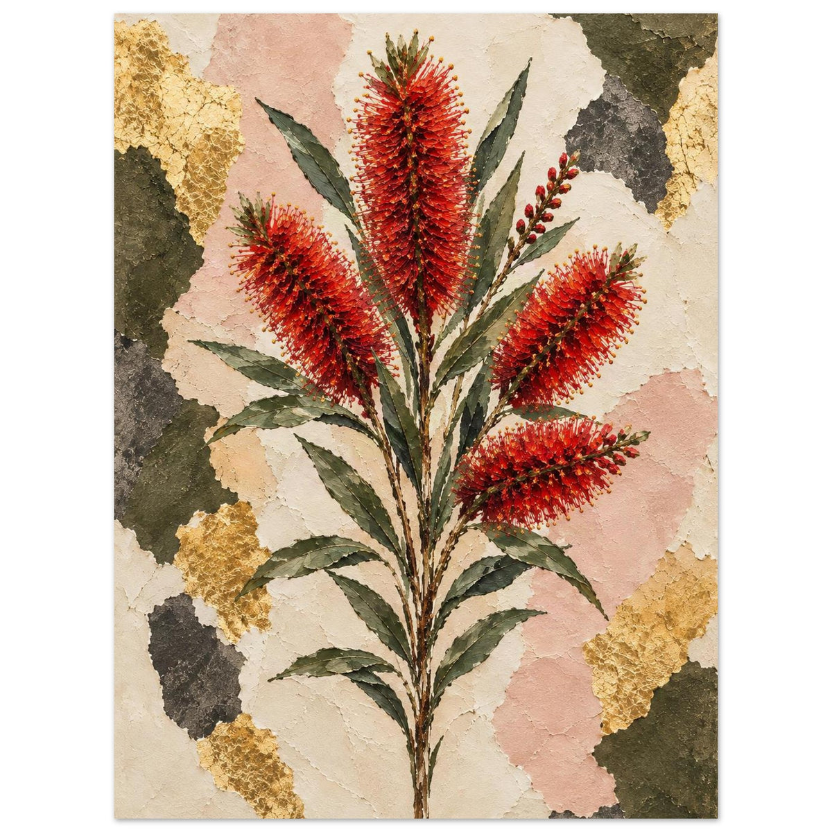 Bottlebrush Australian Native Flower Fine Art Poster 60x80 cm 24x32″