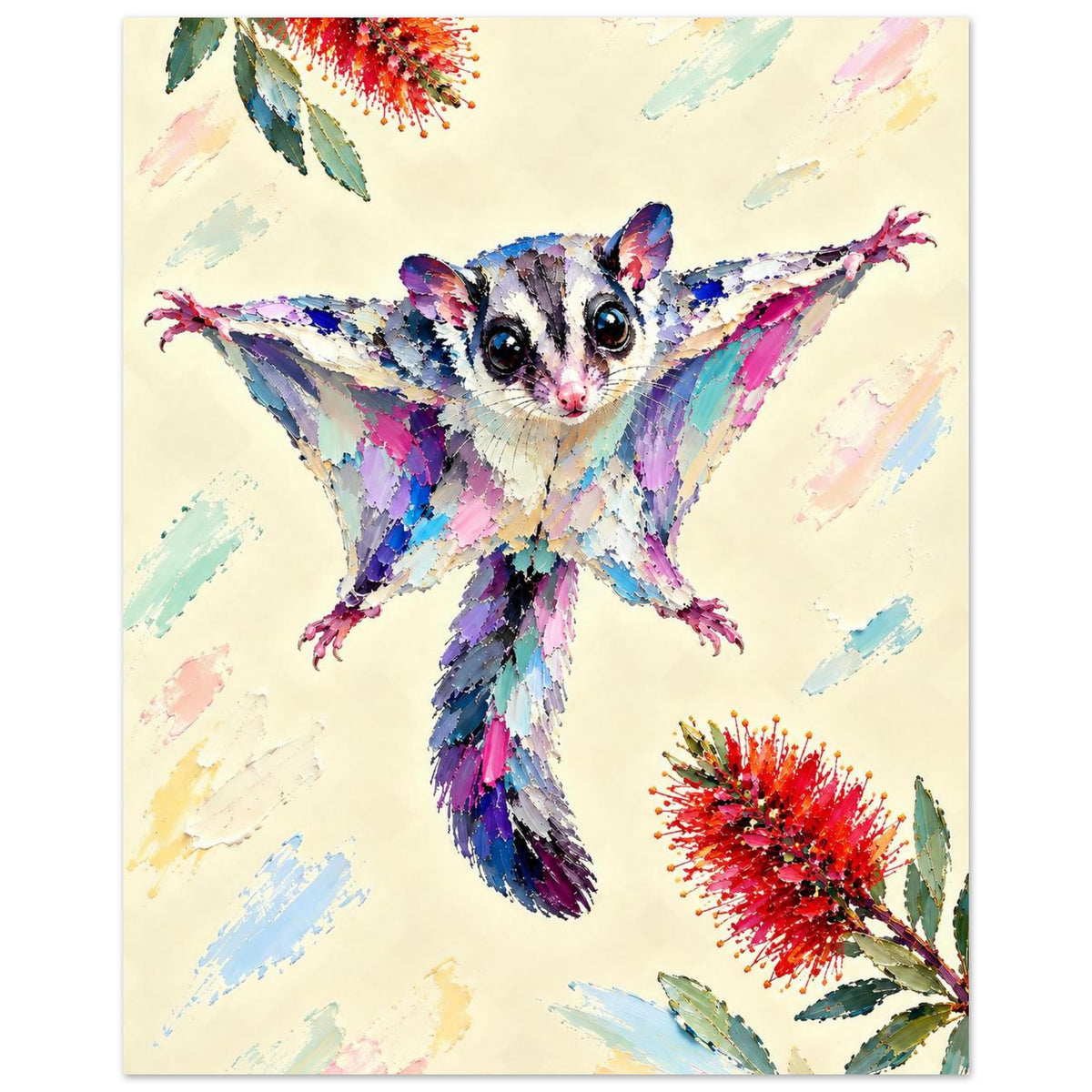 Sugar Glider Painted Australian Animal Fine Art Poster 40x50 cm 16x20″