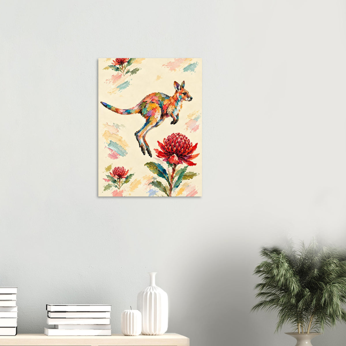 Wallaby Painted Australian Animal Fine Art Poster