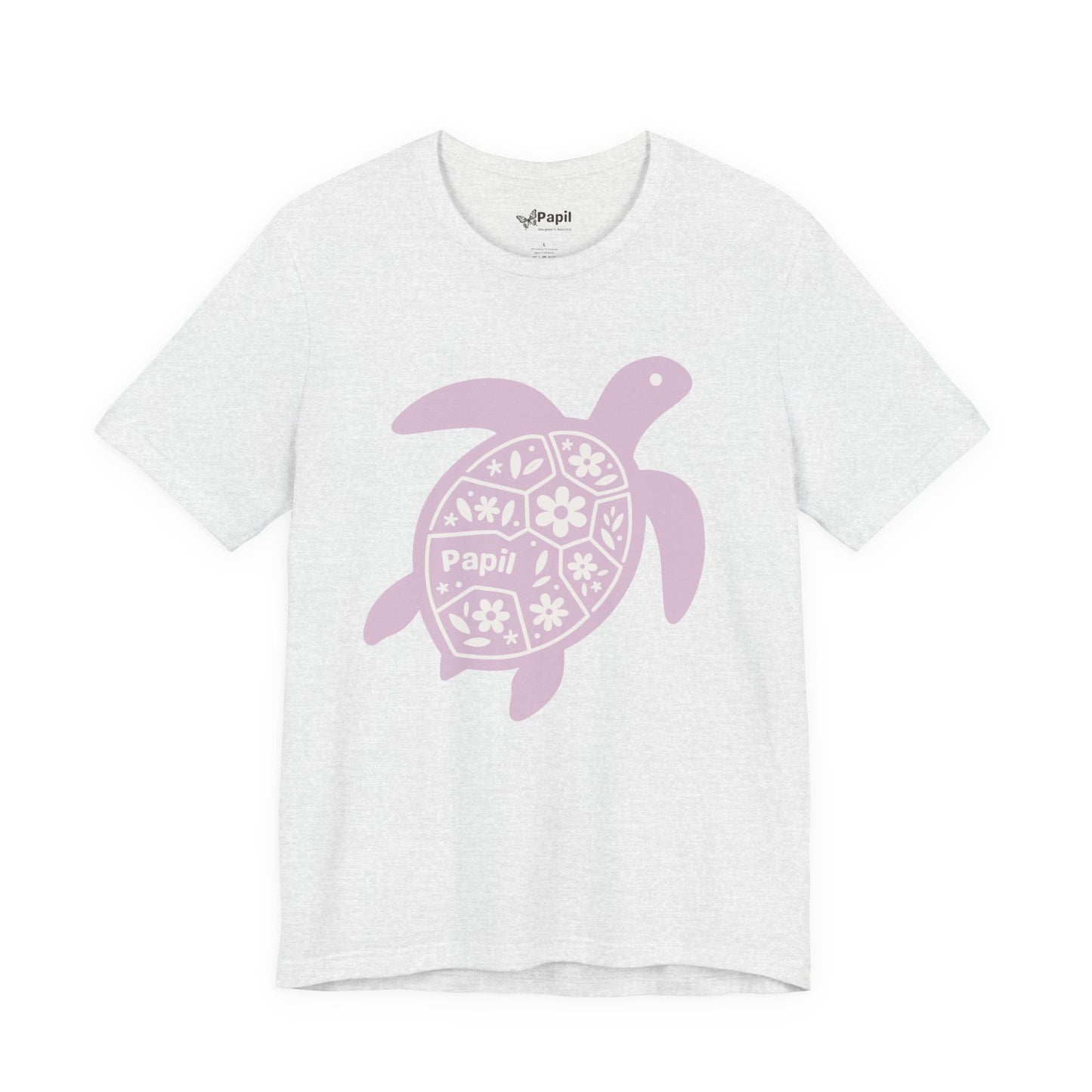 Shell Yeah! Floral Sea Turtle Unisex Graphic Tee Ash