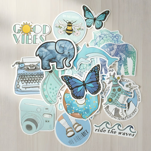 Blue Aesthetic Pack 50pcs | Coastal Vibes | Matte Vinyl | Sticker Pack
