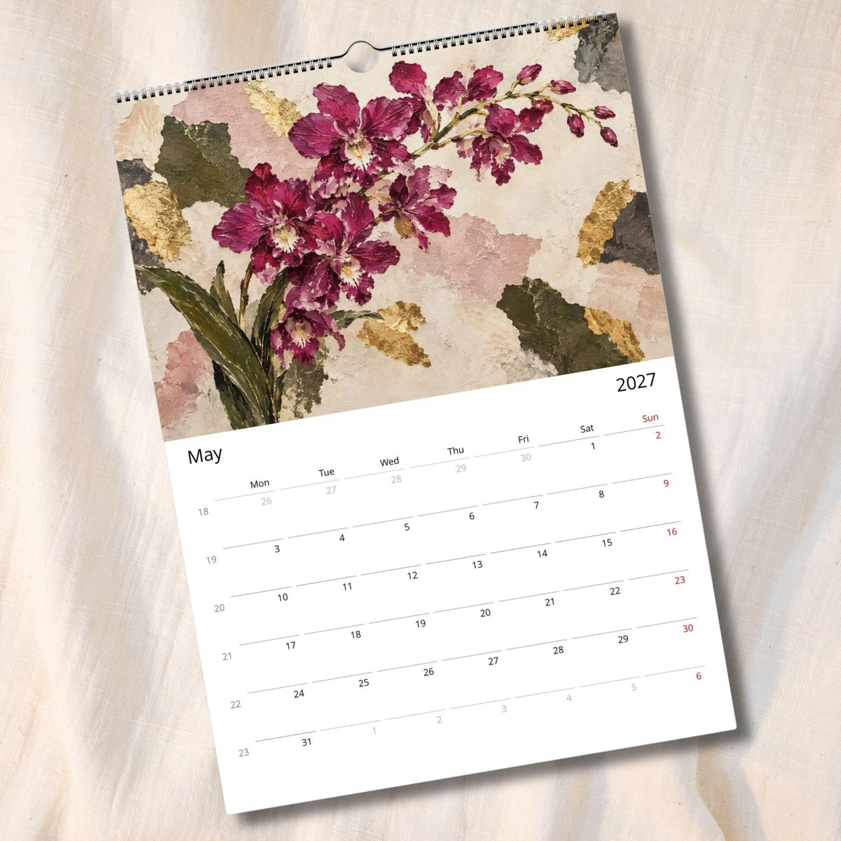 Australian Native Flowers 2027 Wall Calendar | A3 UK Edition Fine Art Botanical Wildflower Calendar