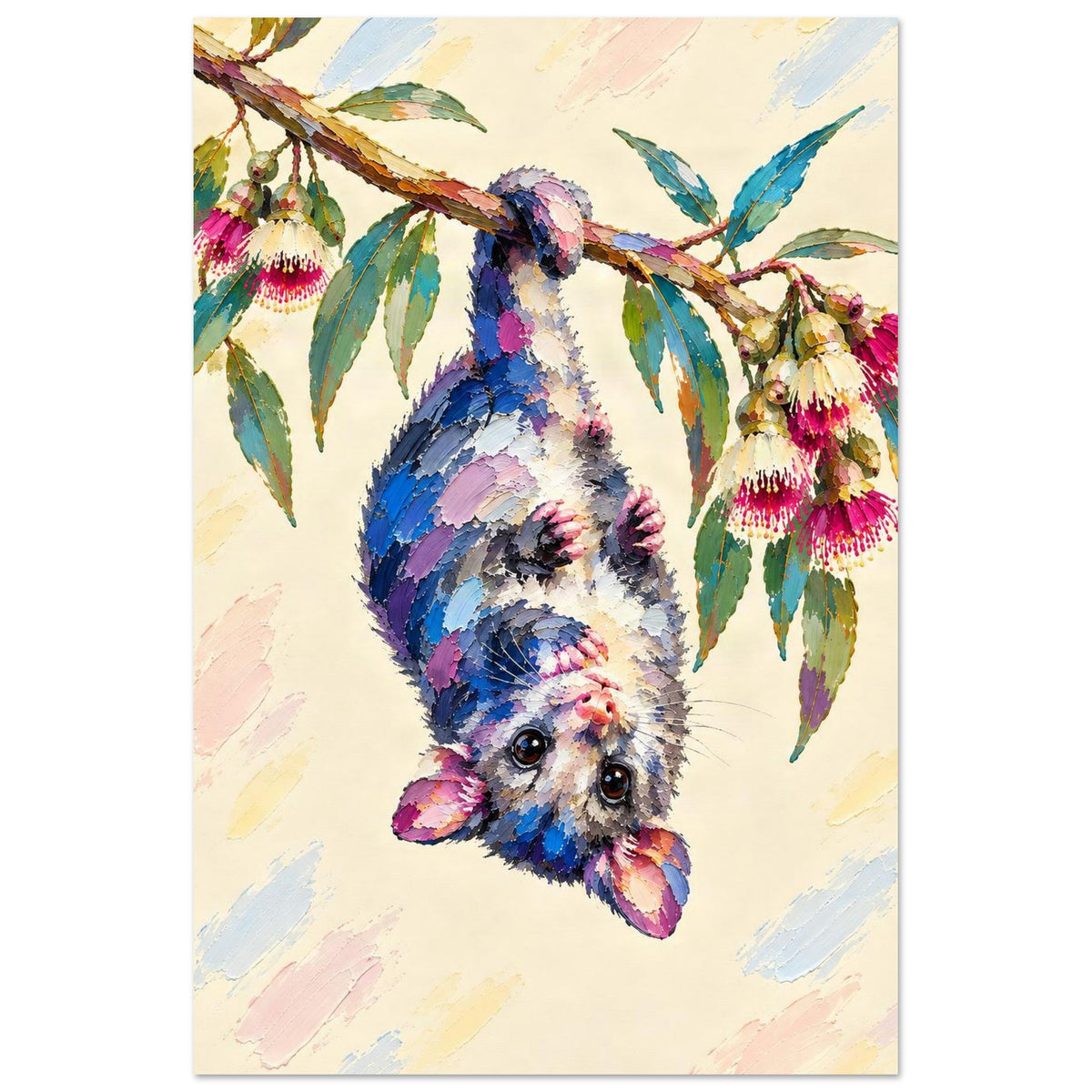 Possum Painted Australian Animal Fine Art Poster 40x60 cm 16x24″