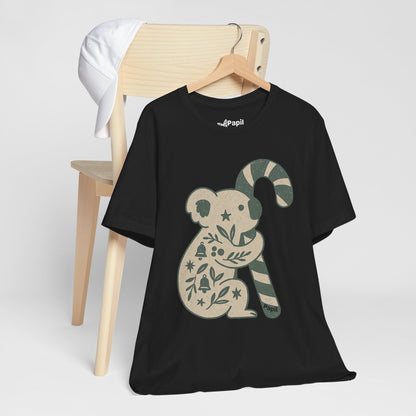 G'day Koala Christmas Tee, Cosy Botanical Unisex Aussie Holiday Shirt