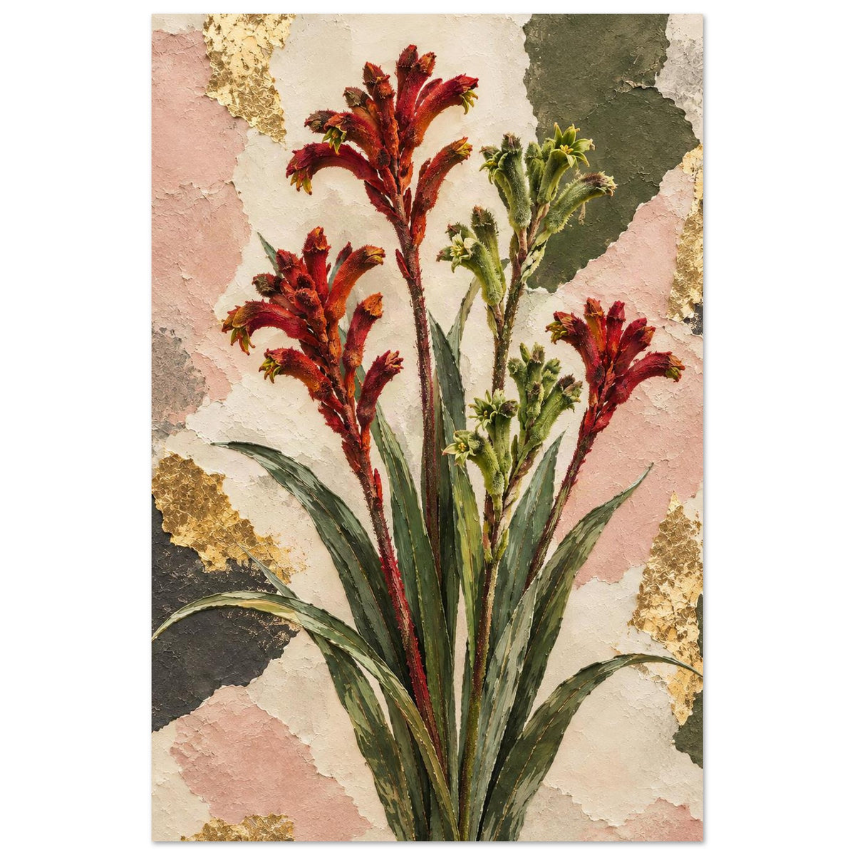 Kangaroo Paw Australian Native Flower Fine Art Poster 40x60 cm 16x24″